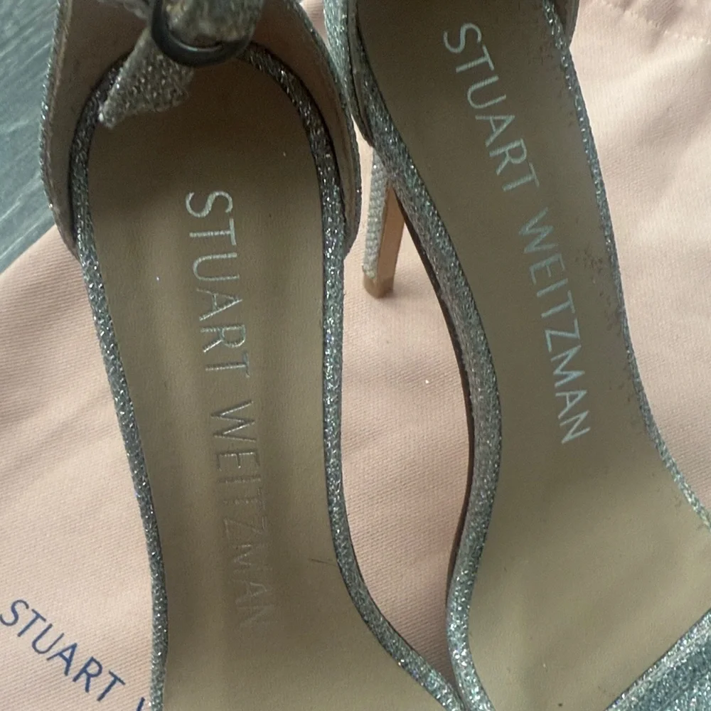 Stuart Weitzman Nudist Curve 75 Crystal Sandals Sz 5.5 - Picture 6 of 10